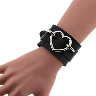 Zwarte leren polsband armband manchet Goth Gothic Bar Punk armbanden Dames Heren armbanden kunnen worden aangepast Sieraden black