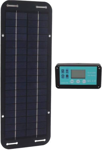 Zonnepaneel - Zonnelader - Batterij Opladen - MPPT Controller - 345 x 125 cm - Zwart