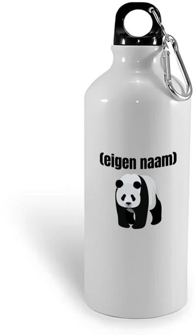 Hacebo® - panda met eigen naam waterfles - Panda - panda liefhebbers - iemand die houdt van panda's - verjaardag - cadeau - kado - water fles - 400ML