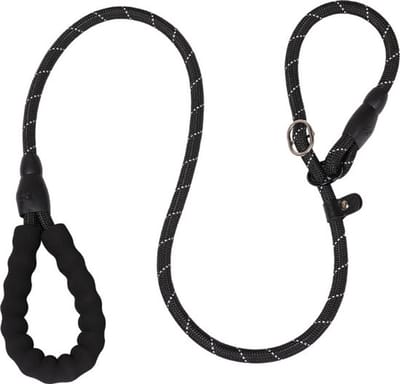 Nixnix® - Honden riem - 1,2m Lang - Zwart - Reflecterend - Dikte 1,2cm