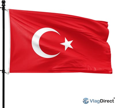 VlagDirect - Turkse vlag - Turkije vlag - 90 x 150 cm.