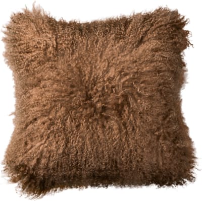 Van Buren - Tibetaans schapenvacht kussen - Caramel 45x45cm - 100% echt schapenvacht