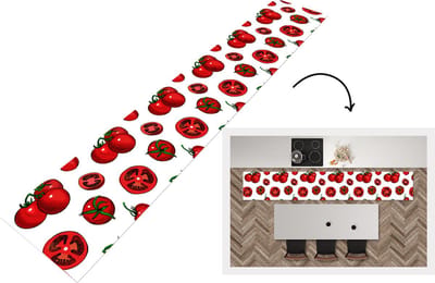 Keukenloper - Loper keuken - Rood - Patronen - Tomaten - 300x50 cm - Keukenloper vinyl