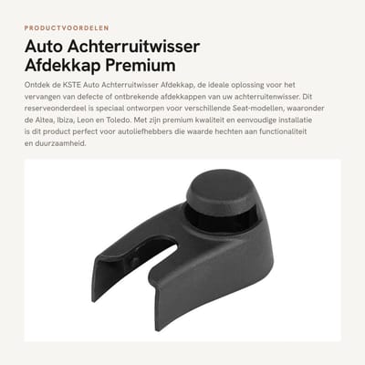 Dailygoods- Achterruitwisser Afdekkap Premium Kwaliteit - Reserveonderdeel - Eenvoudige Installatie - Kunststof - Zwart - Afmetingen 7,5 x 4,2 x 3,8 cm - Ruitenwisserkap