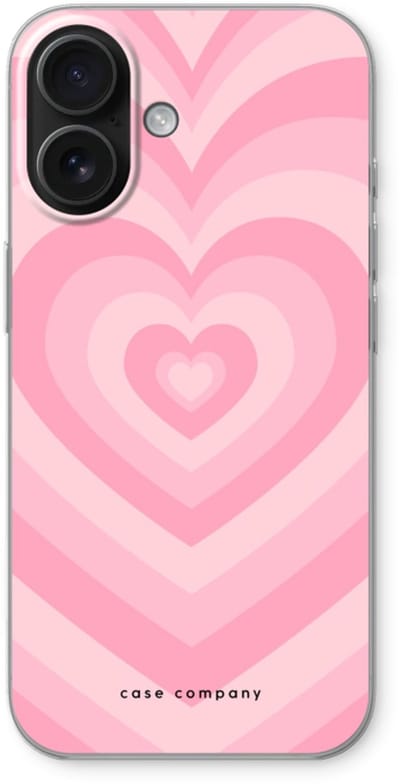 Case Company® - Hoesje geschikt voor iPhone 16 hoesje - Hart Roos - Soft Cover Telefoonhoesje - Bescherming aan alle Kanten en Schermrand