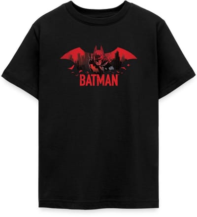 Batman Met Vleermuizen En Rood Batman-Logo T-Shirt Tiener