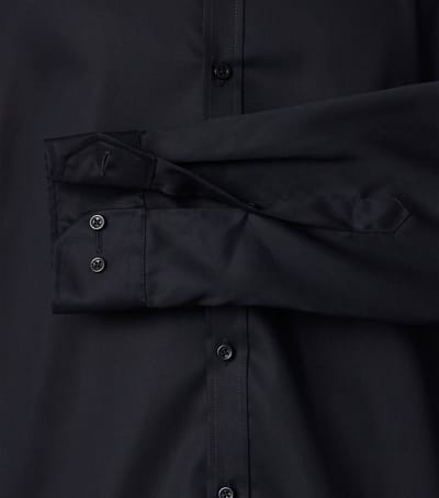 VENTI body fit overhemd - twill - zwart - Strijkvrij - Boordmaat: 38