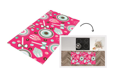 Keukenloper - Loper keuken - Design - Snoep - Candy - Roze - 120x60 cm - Keukenloper vinyl