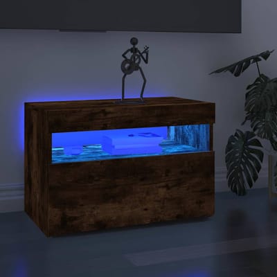 vidaXL - Tv-meubel - met - LED-verlichting - 60x35x40 - cm - gerookt - eikenkleurig