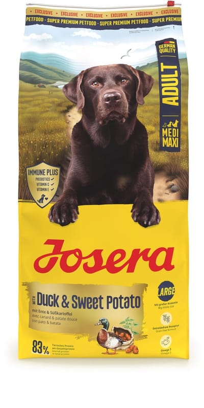 12,5 kg Josera medium maxi adult duck & sweet potato hondenvoer