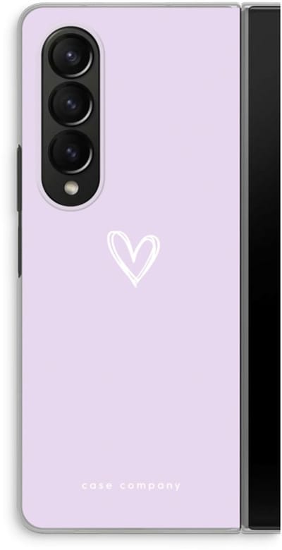 Case Company® - Hoesje geschikt voor Samsung Galaxy Z Fold4 hoesje - Klein hartje paars - Soft Cover Telefoonhoesje - Bescherming aan alle Kanten en Schermrand