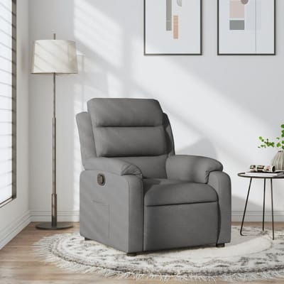 vidaXL - Relaxfauteuil - Donkergrijze - Stof