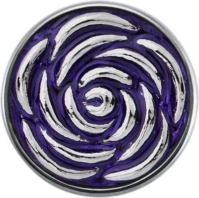 Quiges - Dames Click Button Drukknoop 18mm Bloem Roos Paars - EBCM337