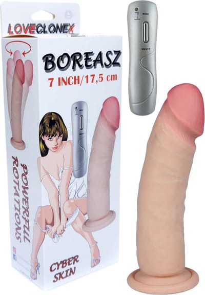 Bossoftoys - 21-00028 - Boreasz - Loveclonex - Ultra Realistic Vibrator - Cyber Skin Feels Like Real - Better Then Silicone - 5-7 Cm Thick - Suction Cup - Flesh - 7 Inch / 17.5 Cm