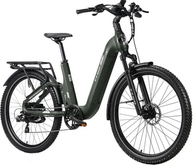 TTGO E-SUVO S6 - Full Suspension Elektrische Mountainbike - 27,5 inch Aluminium Softtail Frame - 120 km Actieradius - 720Wh Grote Accu - 70Nm Krachtig Koppel - Hydraulische Schijfremmen - Shimano 7 Versnellingen - Groen