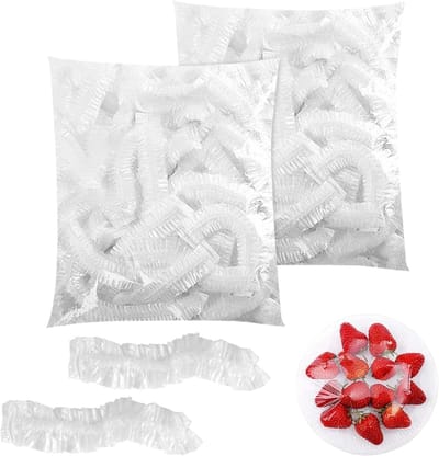 1000 Stuks Verse Bewaarzakken - Plastic Stretch Voedselhoezen voor Fruit, Groente, Vlees en Sandwiches - Elastische Voedselopslaghoezen van 40 cm