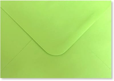 25 Luxe B6 Enveloppen Lime Groen - 12,5 x17,5 cm - 110 Grams - 125x175mm - Puntklepsluiting