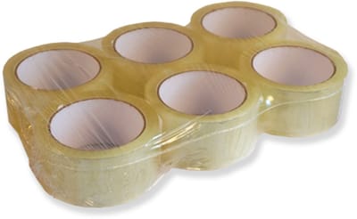 Verpakkingstape - PP Acryl - Transparant - 1 pakket met 6 rollen