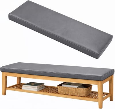 Tuinbankkussen - Buiten Zitkussen - Buiten Ontspannen - Waterdicht PU Leer - 140x35x5 cm - Donkergrijs