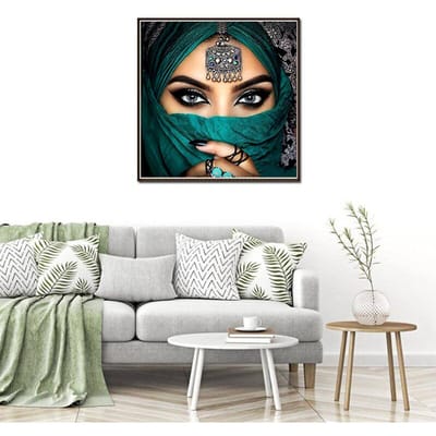 Volledige ronde boor 5D DIY Diamond schilderij gemaskerde vrouw kruissteek 30x30CM black