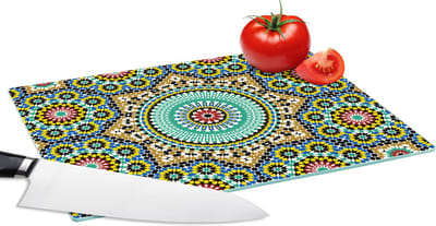 Glazen Snijplank - 28x20 - Mozaïek - Patronen - Mandala - Snijplanken Glas