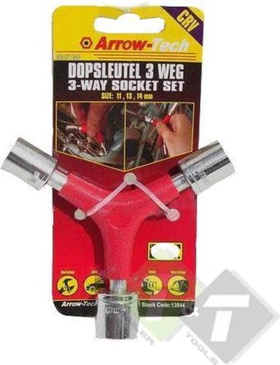 Dopsleutel, 3 weg, 11, 13 en 14mm