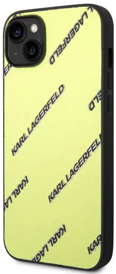 Karl Lagerfeld iPhone 14 Plus Backcover hoesje - Logomania - Geel