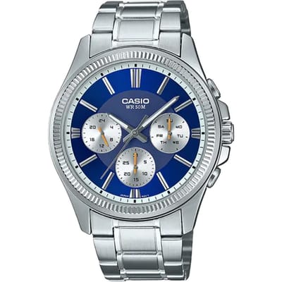 Casio Casio Collectie Heren Zilveren Horloge MTP-1375PD-2A1VEF