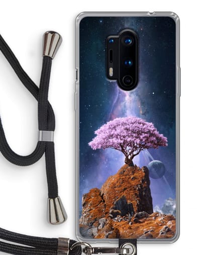 Case Company® - Hoesje met koord geschikt voor OnePlus 8 Pro hoesje met Koord - Ambition - Telefoonhoesje met Zwart Koord - Bescherming aan alle Kanten en Over de Schermrand