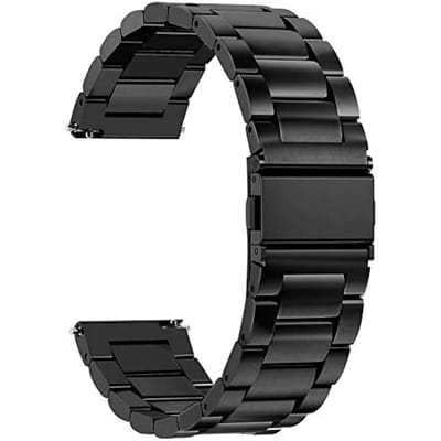 JeiibrZui Horlogebandje Van Roestvrij Staal - Horlogebandje Met Snelsluiting - 304 Roestvrij Staal Gaasbandje Voor Galaxy Watch 46 Mm En 42 Mm - 1 Stuk - Zwart