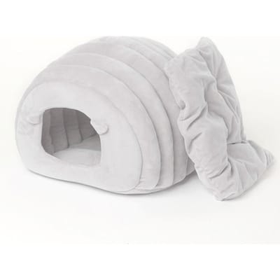 Nouveau Arrivage Nid pour Chat - Maison Chauffante Nid pour Chiot Animal de Compagnie Automne et Hiver Lit pour Chat Nid pour Animal de Compagnie Semi-Fermé (GRAY,M) grise