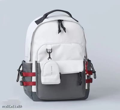 TK-S Rugzak, Wit-Grijs en Ruim, 31 Liter, 17,3 inch laptop, drankflesvak. (48x33x20cm)