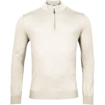 Thomas Maine Trui Fine Merino Skipper Half Zip Single Knit Kitt / male