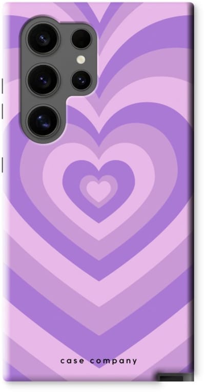 Case Company® - Hoesje geschikt voor Samsung Galaxy S24 Ultra hoesje - Hart Paars - Tough Case - Maximale Bescherming alle Kanten en Schermrand