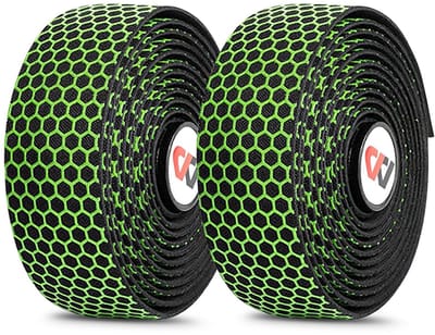 Fietsstuurband voor Racefietsen, Honingraatstructuur, Antislip Gel 2,8 mm, Comfortabel en Duurzaam, Geschikt voor Racefiets, Gravel en Hybride Fiets (Groen)