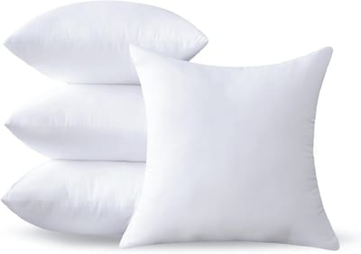 Kusseninzetstukken Set - Sierkussen Vulling - Decoratief Gebruik - Zachte Microvezel Vulling - 4 stuks 55x55 cm - Wit
