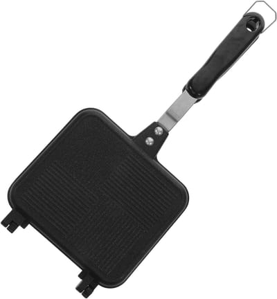 Dubbelzijdige Koekenpan - Tosti Maker - Ontbijt Bereiden - Anti-aanbaklaag - 345 cm - Zwart