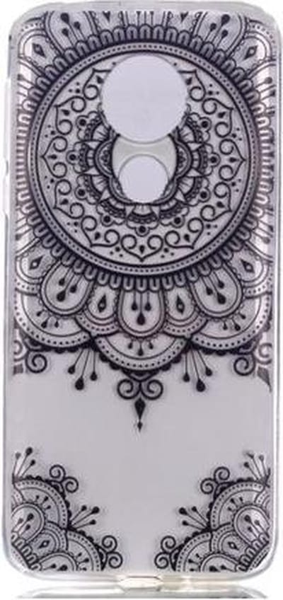 Shop4 - Geschikt voor Motorola Moto G7 Power Hoesje - Zachte Back Case Mandala Zwart