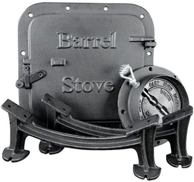Kampvuur Kachel Kit - Vuurkorf Om Bouwen - Buiten Koken - Gietijzeren Constructie - Voor 36/55 Gallon Vat - Zwart