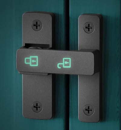 Schuifdeurslotstang Schuurdeurgrendel Haak-en-ooggesp Houten hek Deurslot Zwart deurgrendelslot Scheepsraamslot Binnendeurgrendel (Glow Black)