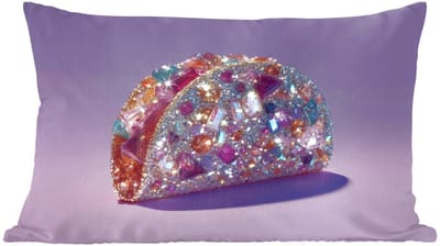 Sierkussens - Kussentjes Woonkamer - 60x40 cm - Edelstenen - Glitters - Paars - Kleurrijk