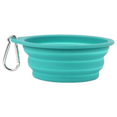 Nouveau bol pliable en silicone pour animaux de compagnie, bol portable pour animaux de compagnie, bol pour animaux de compagnie, bol de nourriture portable pour animaux de compagnie 16.5*15.5cm blue
