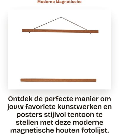 Dailygoods- Fotolijst 50cm - Houten Fotolijst - Magnetische Fotolijst - Aangepaste Poster Hanger - Decoratie - Kwaliteitscontrole - Kunstlijst