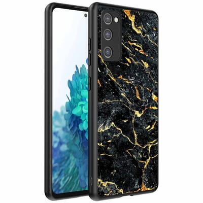Geschikt voor Samsung Galaxy S20 FE Telefoonhoesje met Zwart Goud Marmer Opdruk - TPU Backcover Case Black Gold Marble Design - Zwart Goud - Smartphonica geschikt voor Samsung Galaxy S20 FE
