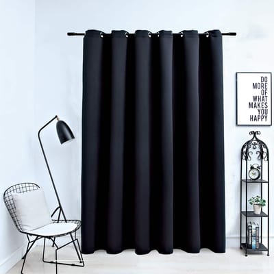 vidaXL - Gordijn - verduisterend - met - metalen - ringen - 290x245 - cm - zwart