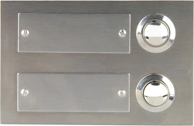 Belknop Dubbel - Drukknop Deur - Inbouw Installatie - Roestvrij Staal - Standaard Maat - Zilverkleurig