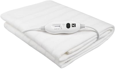 Elektrische bedwarmer - Verwarmde deken - Warmte therapie - Wasbaar met controller - 150 x 80 cm - Wit