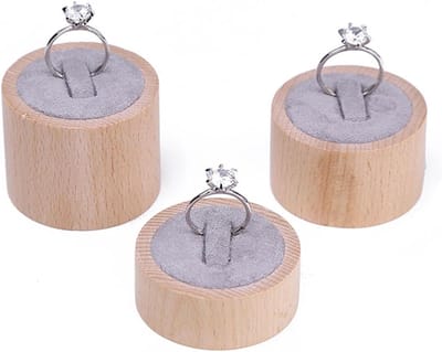 Sieradenhouder 3 stuks - Ring display - Sieraden organiseren - Duurzaam hout - Niet gespecificeerd - Houtkleur