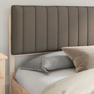 vidaXL - Bedframe - met - Gevoerde - Hoofdbord - Taupe - 200 - x - 200 - cm