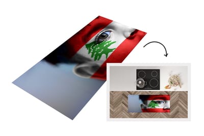 Keukenloper - Loper keuken - Vlag van Libanon - 120x50 cm - Keukenloper vinyl